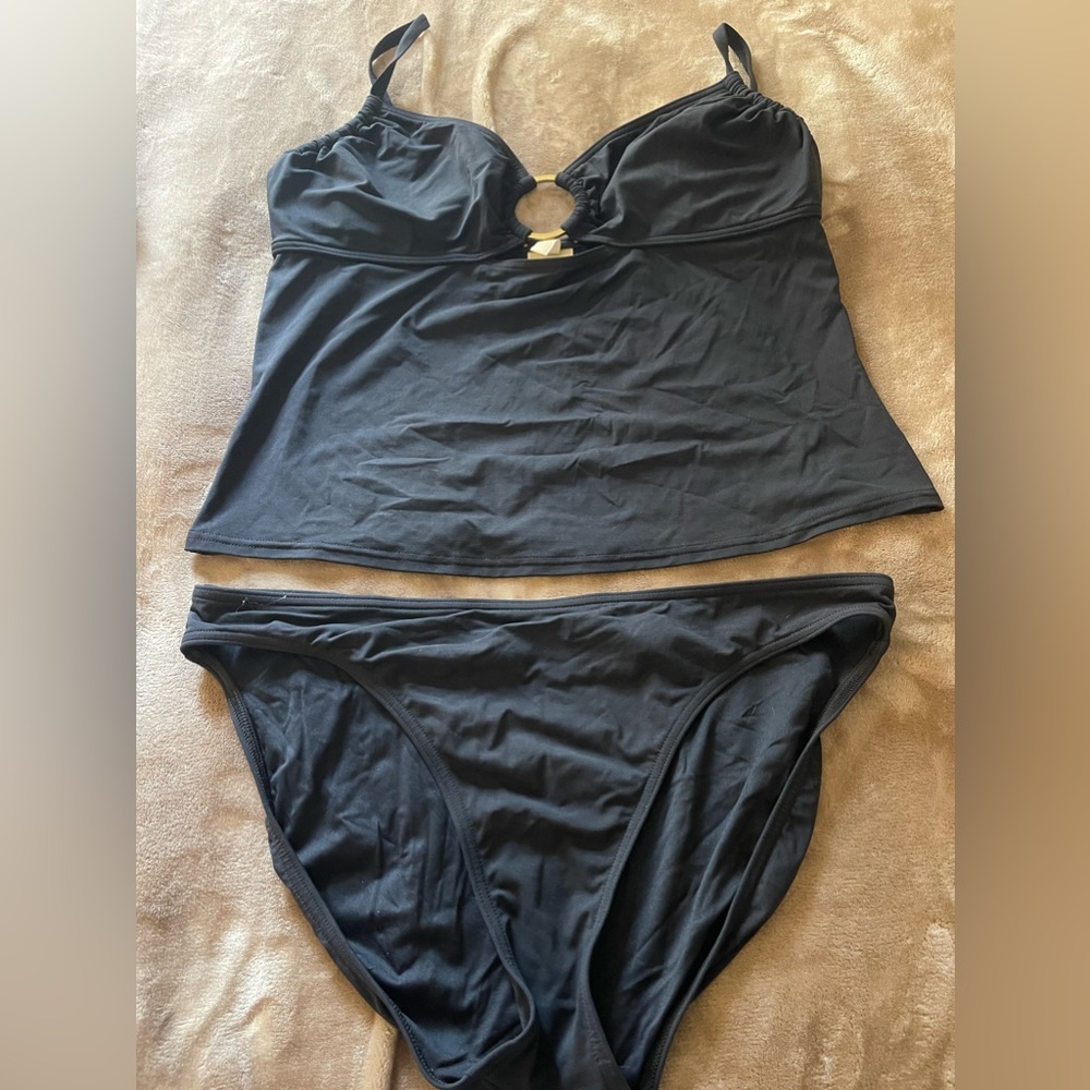 Michael Kors Black Tankini Size 14